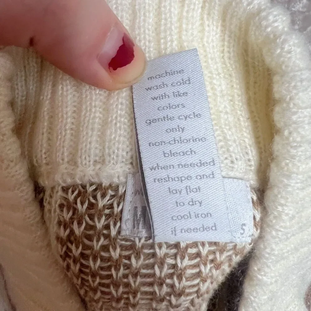 NWOT West of Melrose PacSun Cream Brown Grid Knit Sweater Mini Skirt Size S